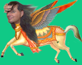 al barok and al burak are the pegasus if there's no peacock tail